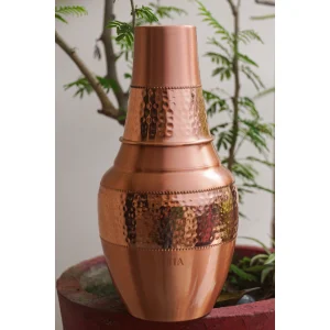 Copper venus pot half hammered