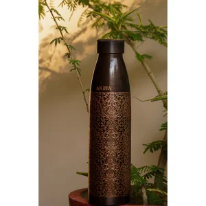 Dr copper bottle antique etching