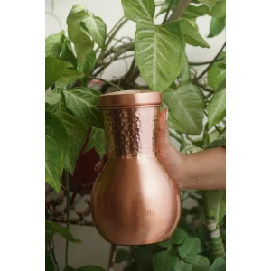 copper mattka pot half hammered